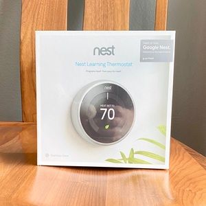 NIB Sealed Google Nest Thermostat, Stainless Steel